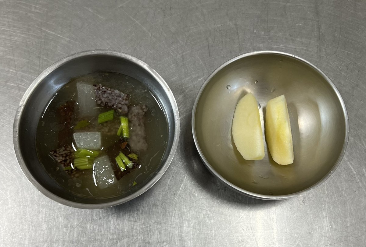 米血湯、水果
